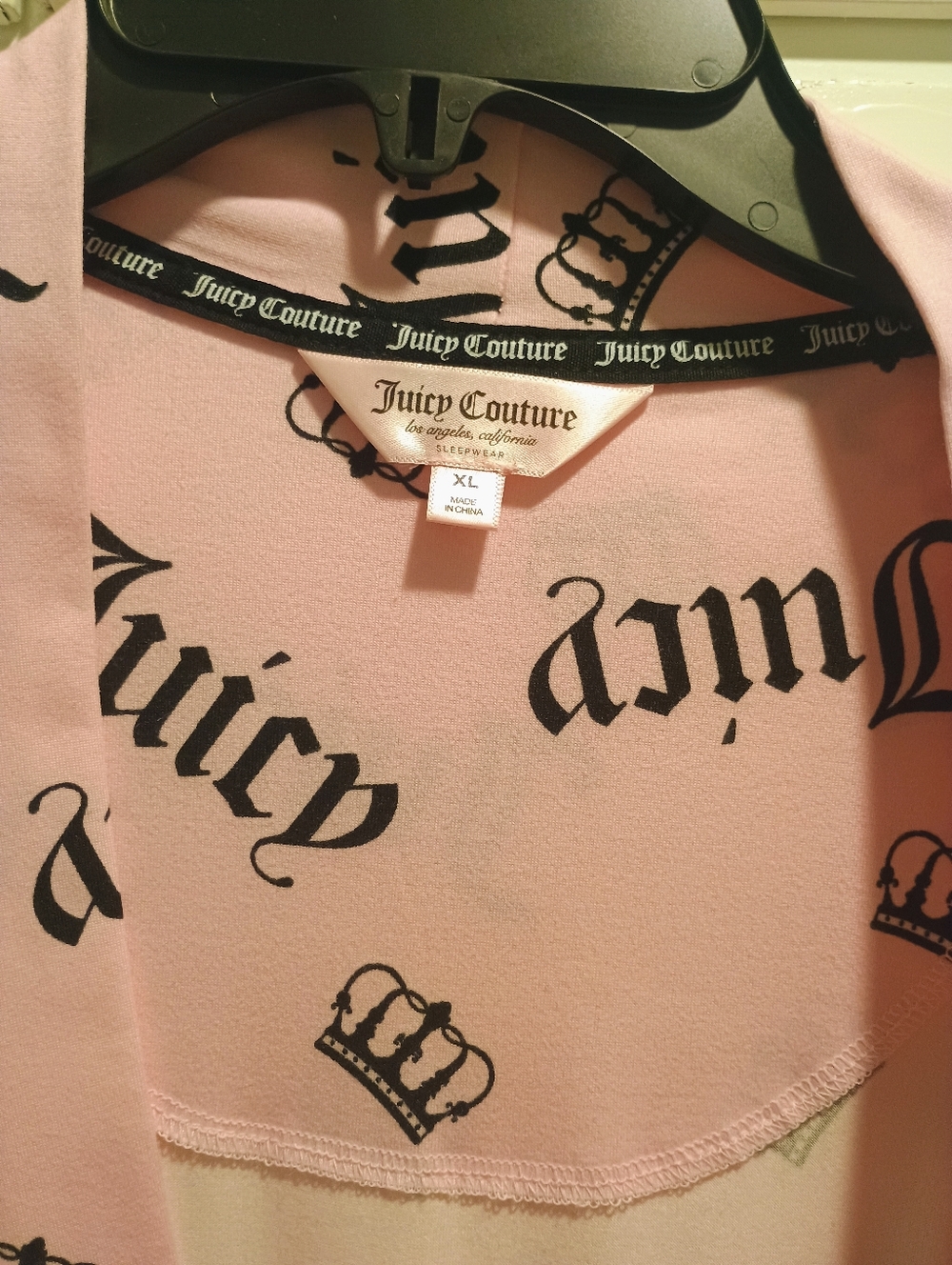 Juicy Couture Pink Logo Tie Robe With Juicy Crowns - Picture 3 of 5